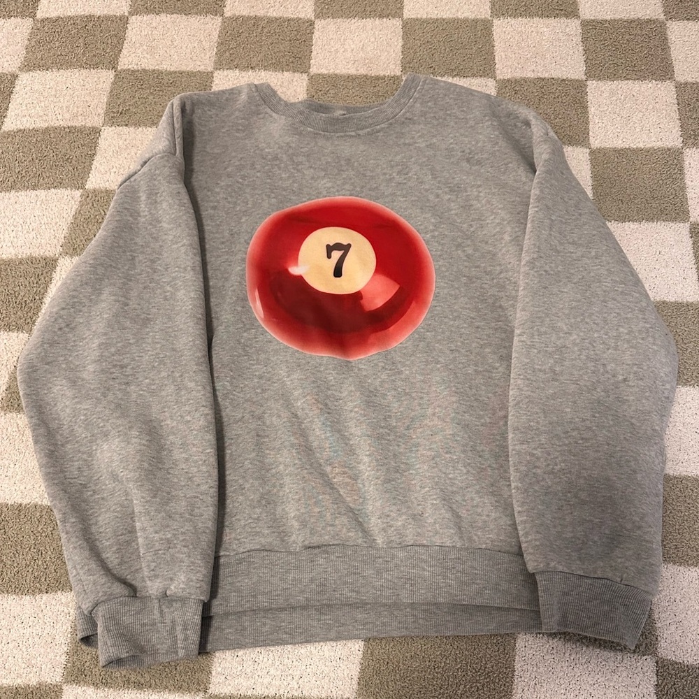 SHEIN Gray Sweater with Red Graphic